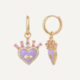 Mystic Heart Earrings - Lilac