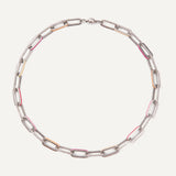 Angelina Necklace - Silver Pink Multi