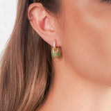 London Earrings - Gold Emerald