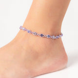 Gemma Anklet - Pearl White