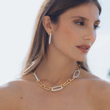 Mykonos Earrings - White & Blue