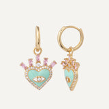 Mystic Heart Earrings - Mint
