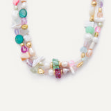 Opal Choker Necklace - Gold Multicolor