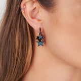 Star Gypsy Earrings - Gunmetal